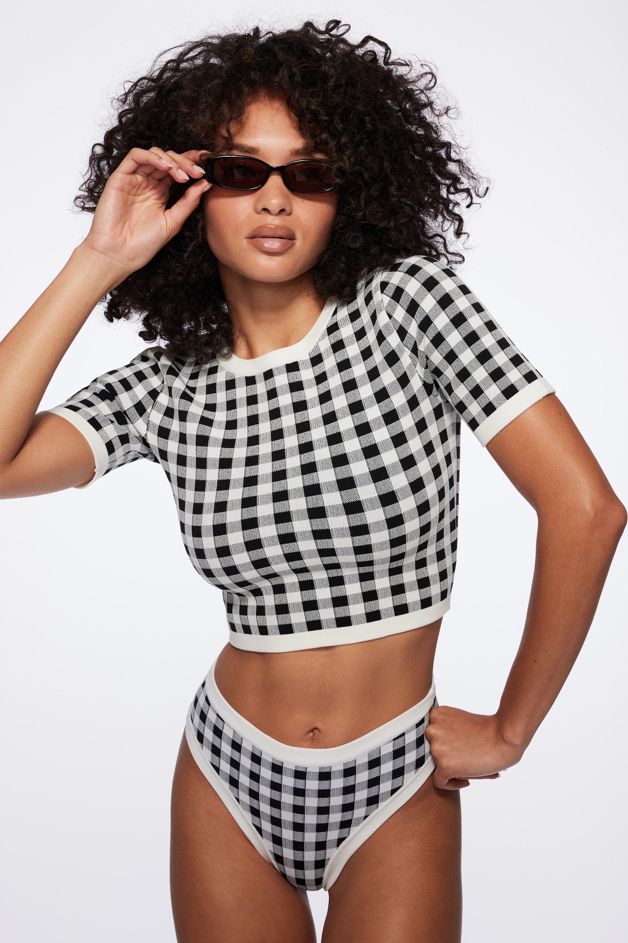la plage shirt in black and white