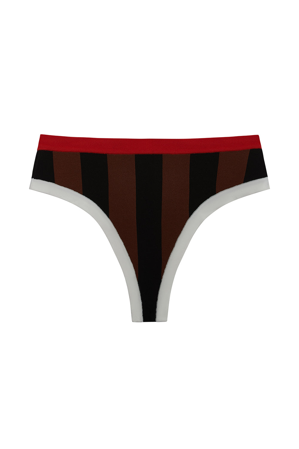 la plage bottom in black/brown stripe