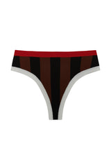 la plage bottom in black/brown stripe