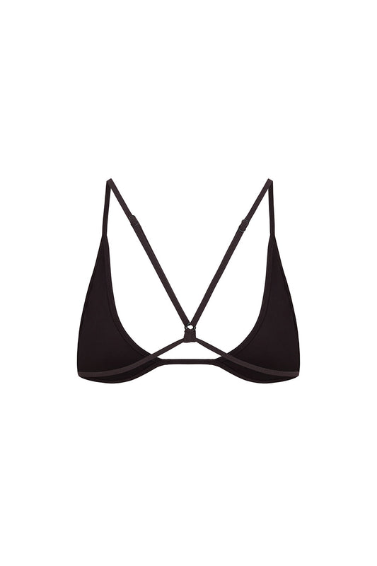 universo bralette in black eco compression