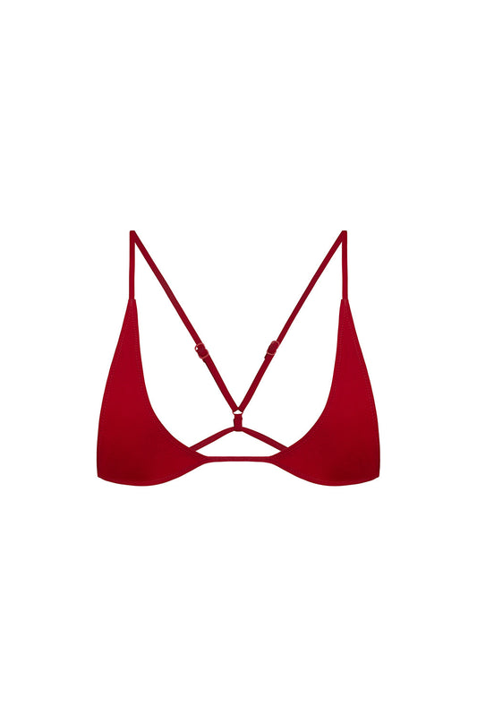 universo bralette in hibiscus eco compression