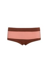 ballet briefs in pink/tobacco stripe