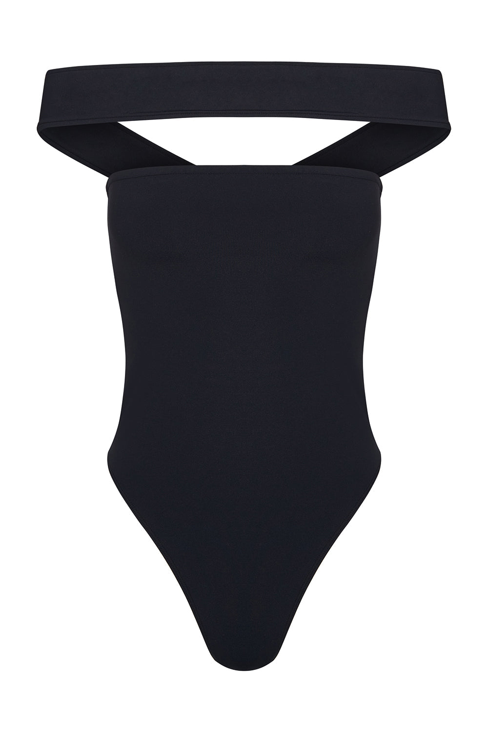 olivia one piece in black eco-compression