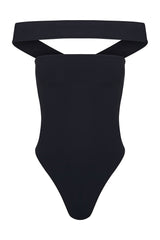 olivia one piece in black eco-compression