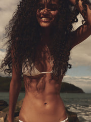 universo bralette in white seersucker