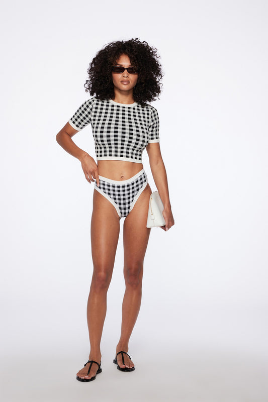 la plage shirt in black and white