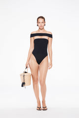 olivia one piece in black eco-compression