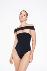 olivia one piece in black eco-compression