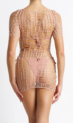 gal crochet dress in blush