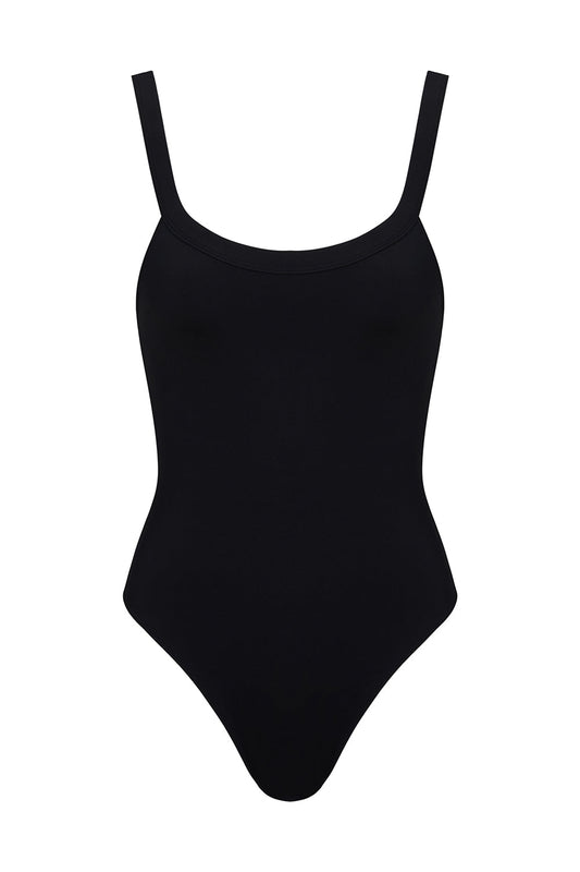floe one piece in black eco-compression