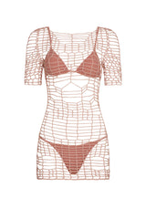 gal crochet dress in blush