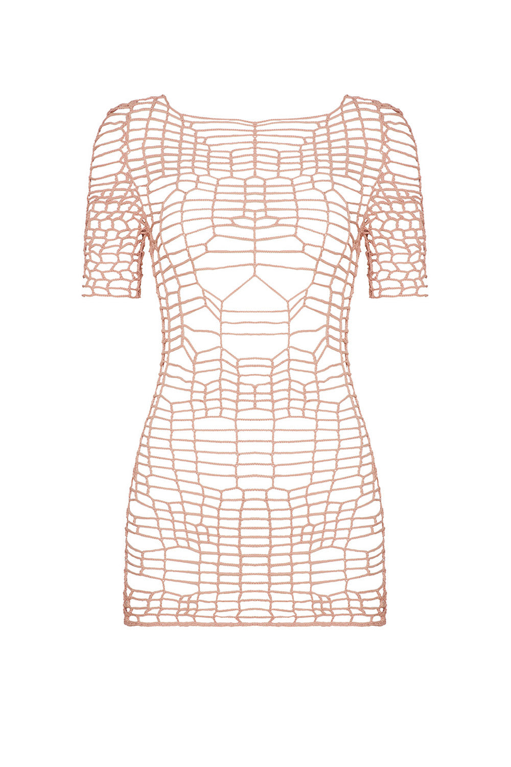 gal crochet dress in blush