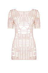 gal crochet dress in blush